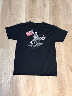 Cove Surf Co Black Graphic Tee Size Large Skeleton Cotton T-Shirt Surfer Skater